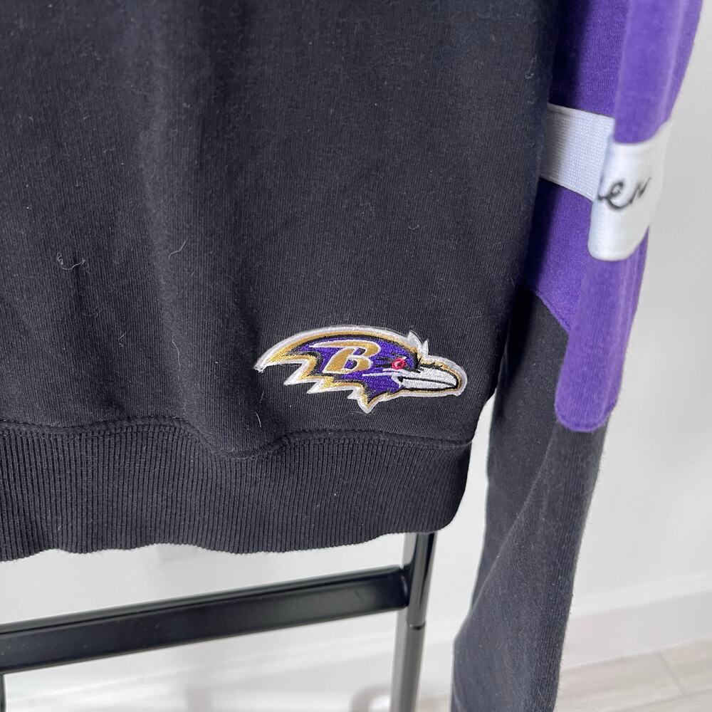 NFL Baltimore Ravens WEAR by Erin Andrews Black Purple 1/4 Zip Pullover L - Picture 2 of 5